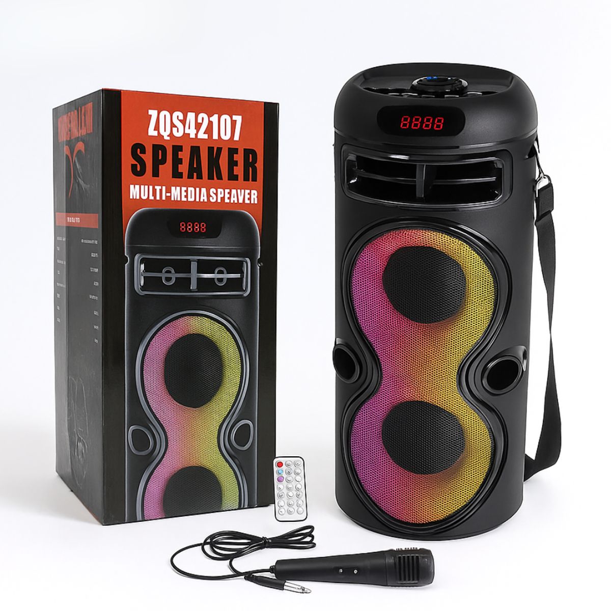 GENERICO - Parlante Bluetooth con Luces LED ZQS42107