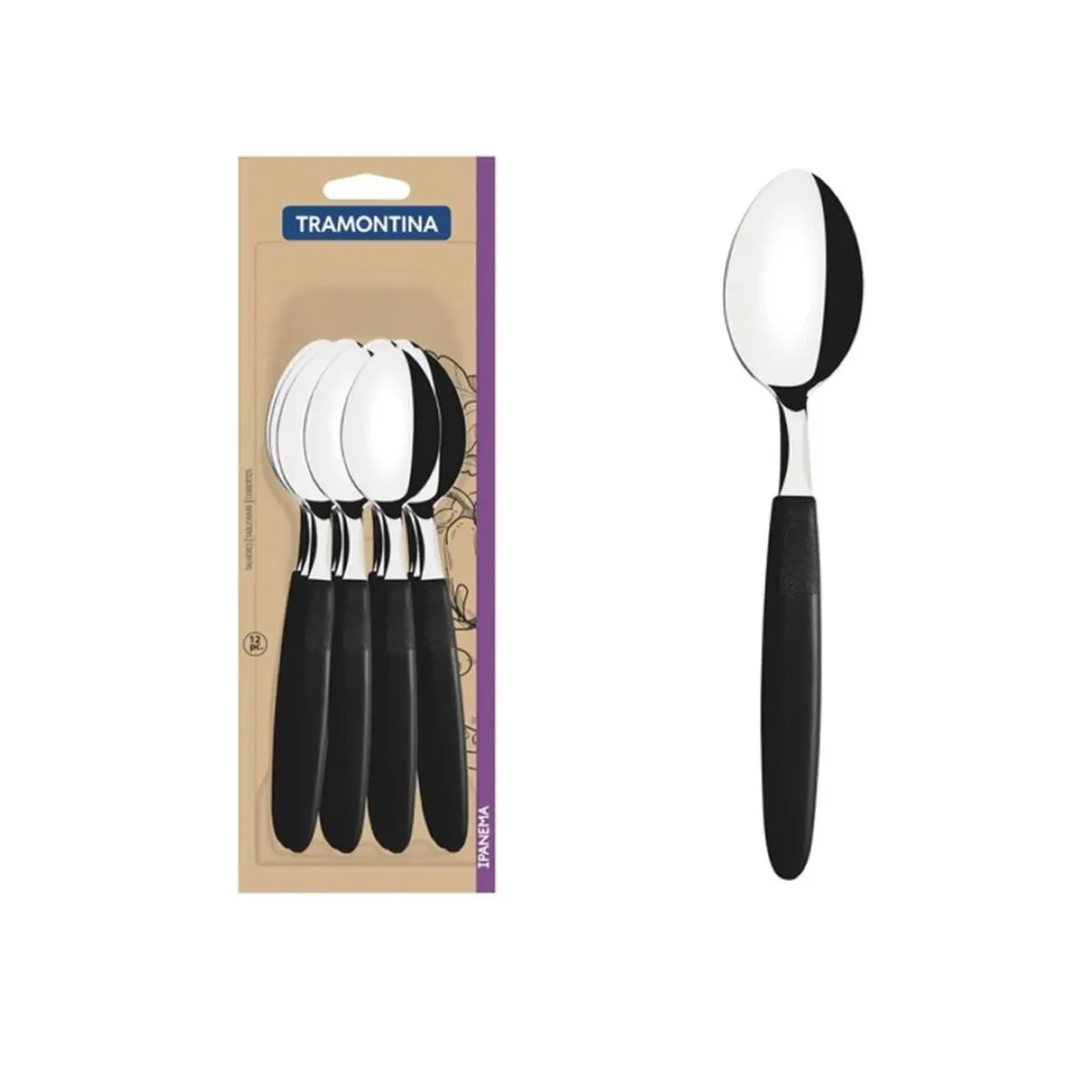 TRAMONTINA - Cuchara De Mesa Ipanema X 12 Pz - ACERO INOXIDABLE TRAMONTINA