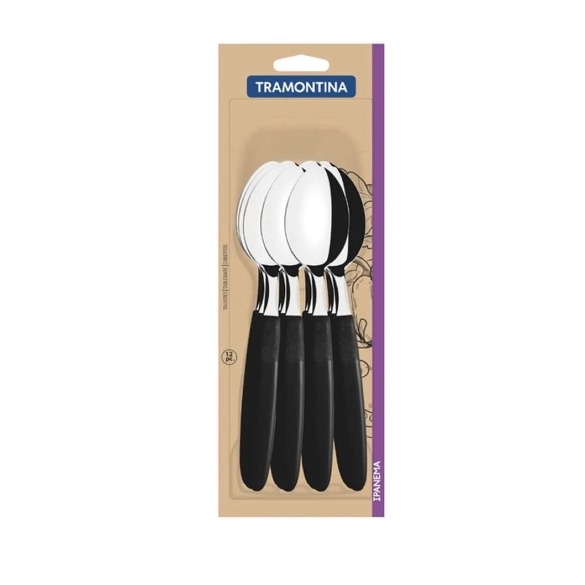 TRAMONTINA - Cuchara De Mesa Ipanema X 12 Pz - ACERO INOXIDABLE TRAMONTINA