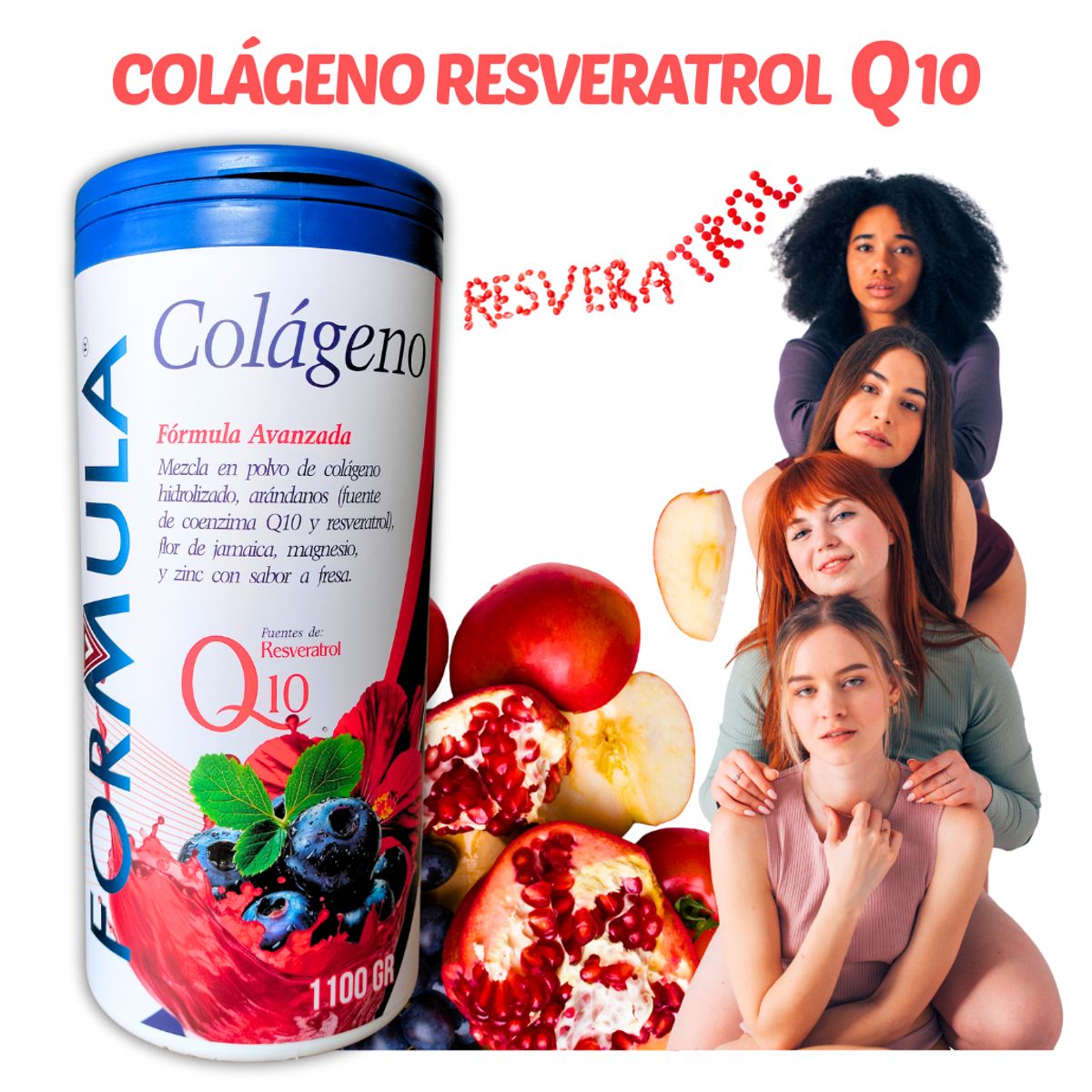 GENERICO - COLÁGENO HIDROLIZADO RESVERATROL Q10 ANTIEDAD 1.1 KILO FORMULA V