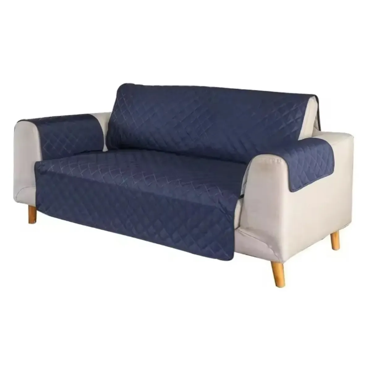 GENERICO - Set protector / cobertor para muebles 3, 2, 1 - AZUL reversible