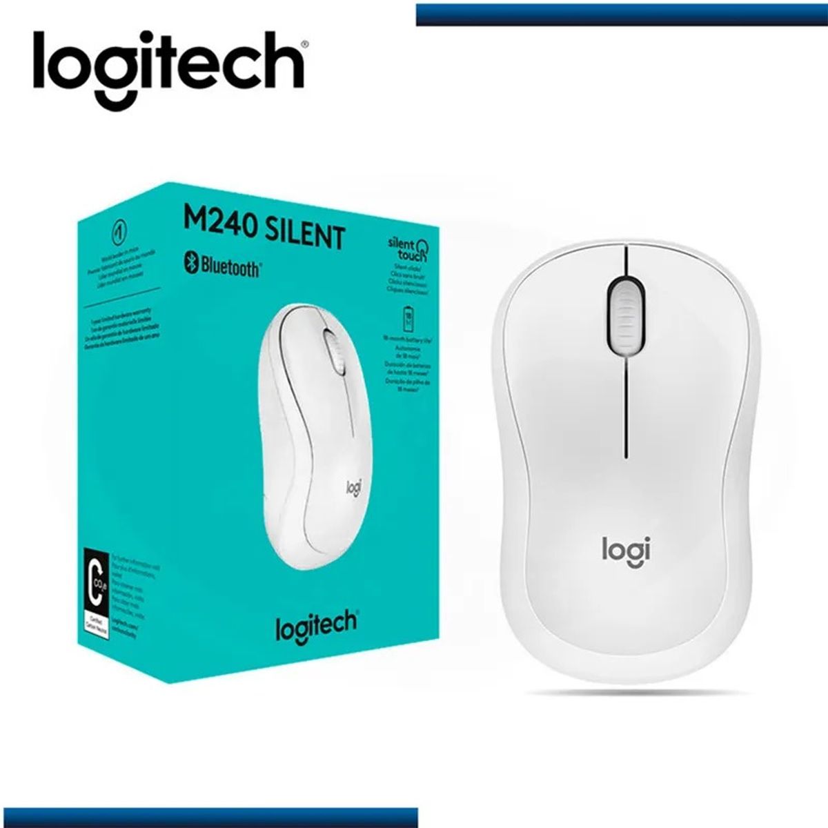 LOGITECH - Mouse Logitech M240 Silent  Wirelss  Blanco