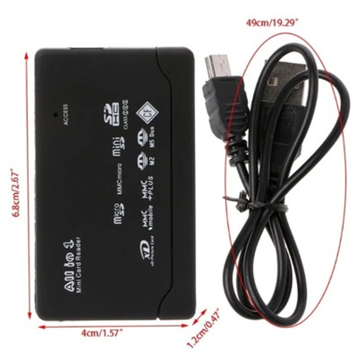 GENERICO - Lector de tarjetas de memoria todo en uno para USB externo Mini SDHC M2 MMC XD CF