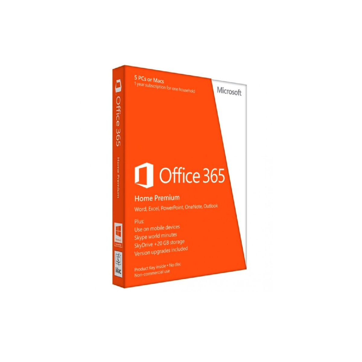 MICROSOFT - Microsoft Office 365 Hogar Premium Español, 32/64-bit, 5 Usuarios 1 Año para Windows/Mac