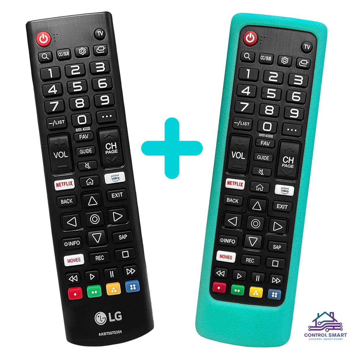LG - Control LG AKB75675304 para Smart TV + Funda Silicona Turquesa