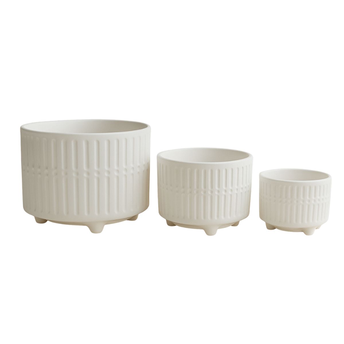 GENERICO - Set x3 Maceteros de Cerámica Decorativo