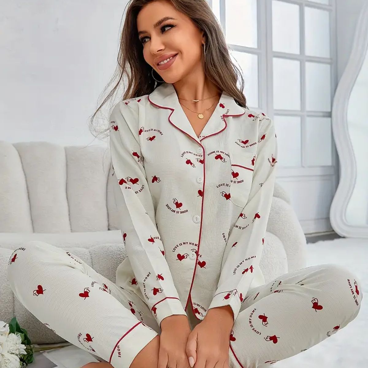 GENERICO - PIJAMA CORAZONES ROJOS