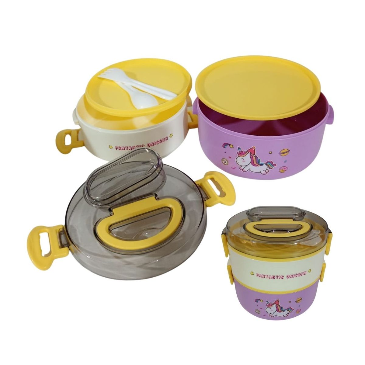 GENERICO - Taper Lonchera de Alimentos de 2Pisos Unicornio para Niños