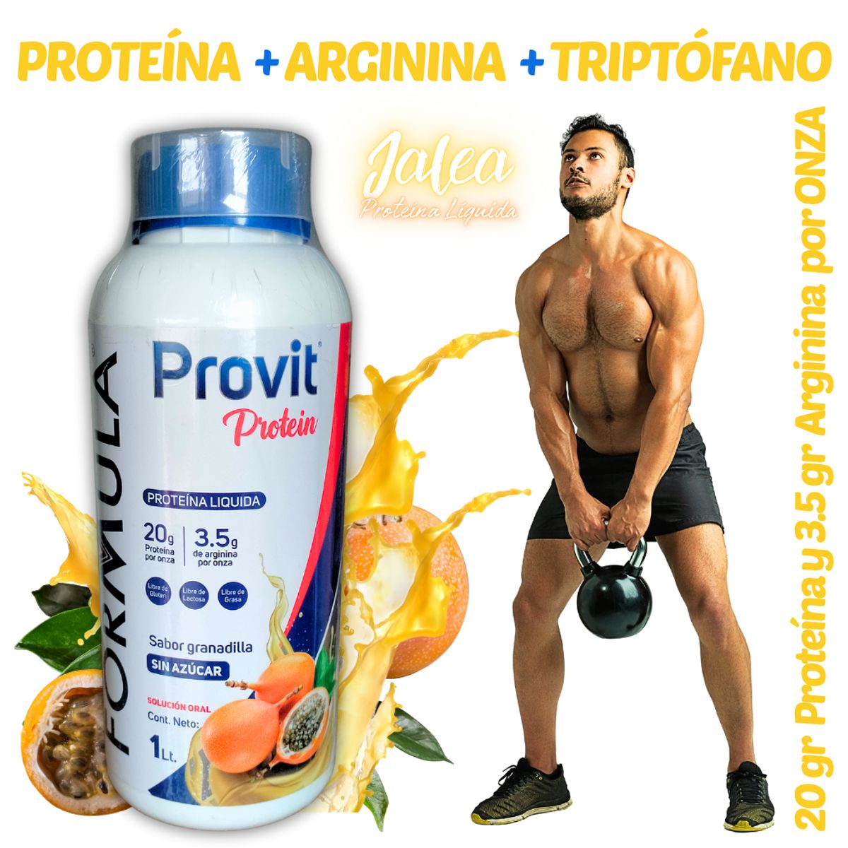GENERICO - PROTEÍNA LÍQUIDA HIDROLIZADA + ARGININA TRIPTÓFANO 1 LITRO FORMULA V