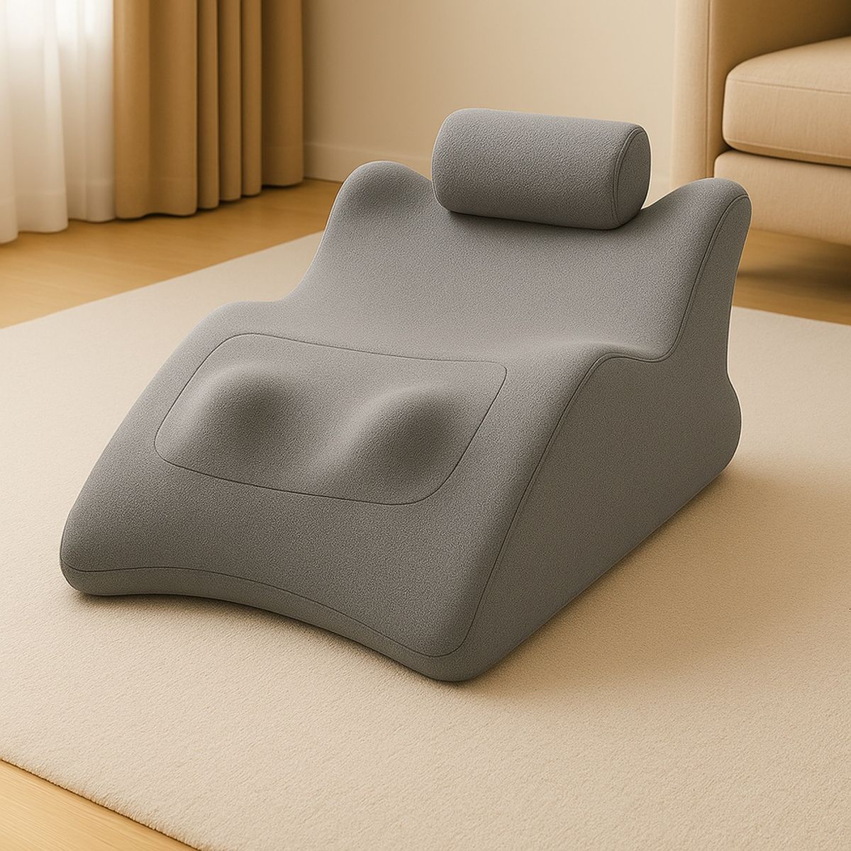 GENERICO - Cojín Anti Stress Ergonómico Masajeadora y Terapia de Calor Gris