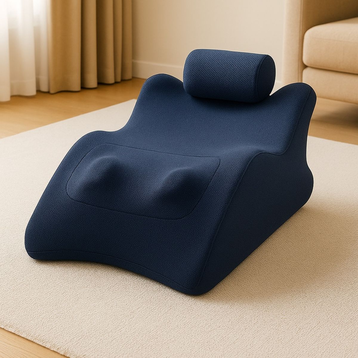 GENERICO - Cojín Anti Stress Ergonómico Masajeadora y Terapia de Calor Azul