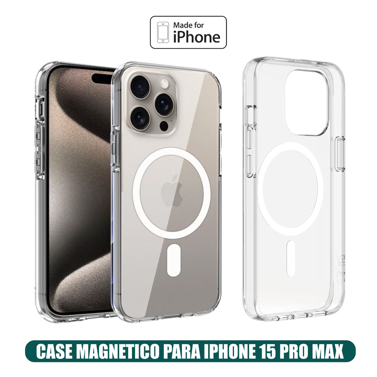 GENERICO - Case Magnetico Transparente iPhone 15 Pro Max (Magsafe)