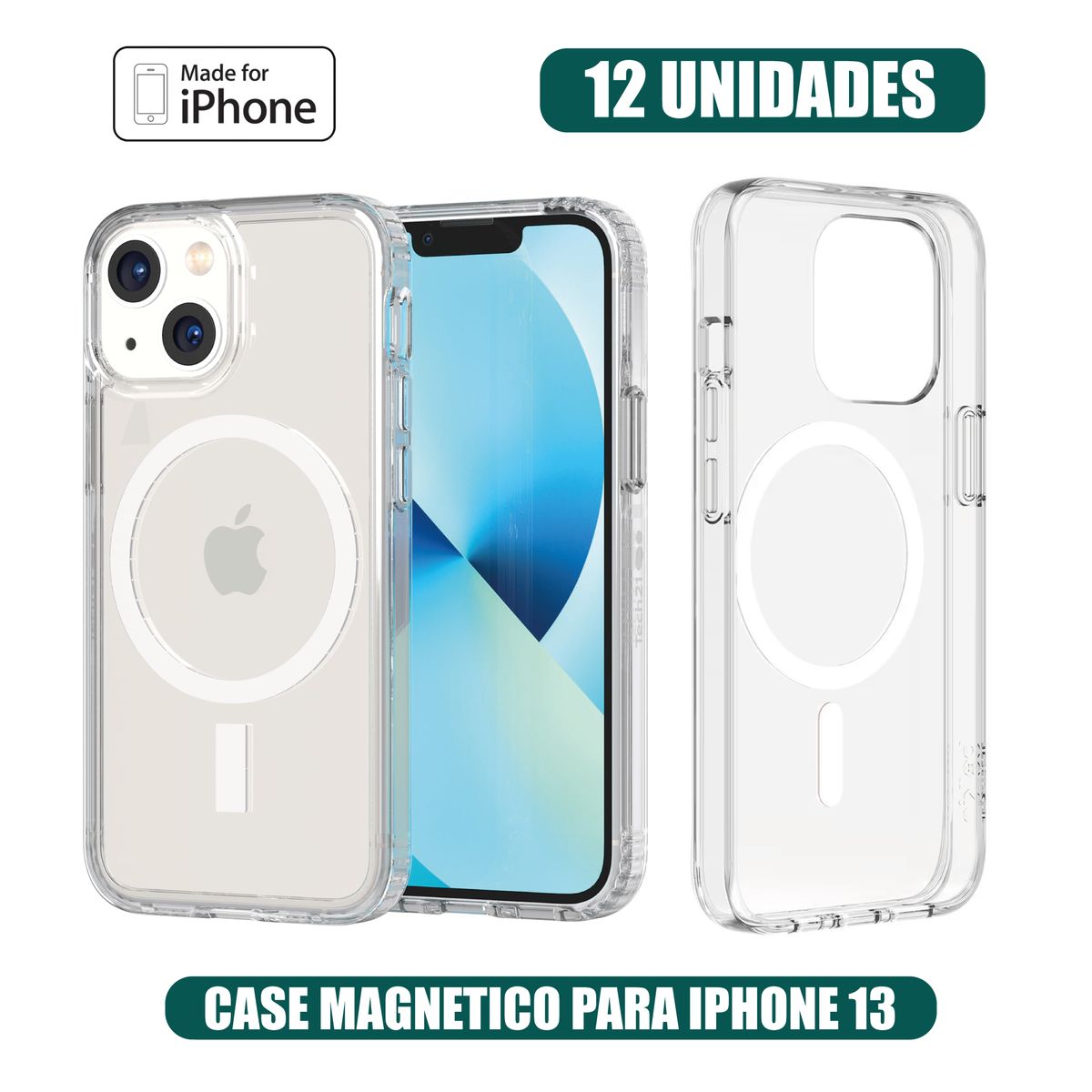 GENERICO - Case Magnetico Transparente iPhone 13 (12 UNIDADES)