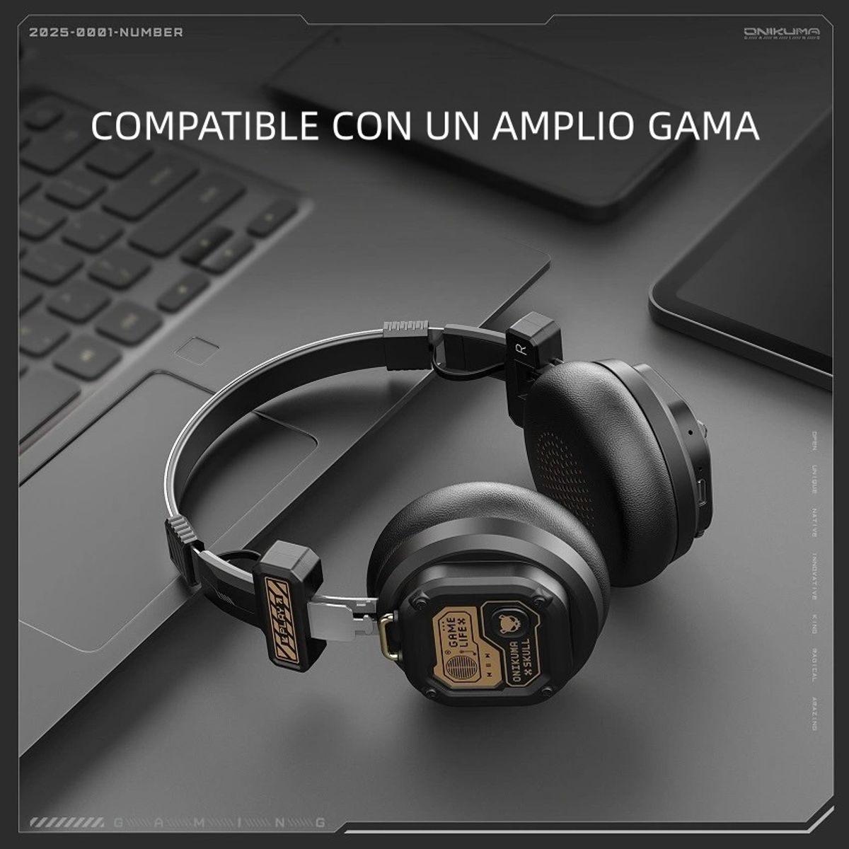 ONIKUMA - Audífonos Bluetooth de doble modo onikuma GT803 Negro