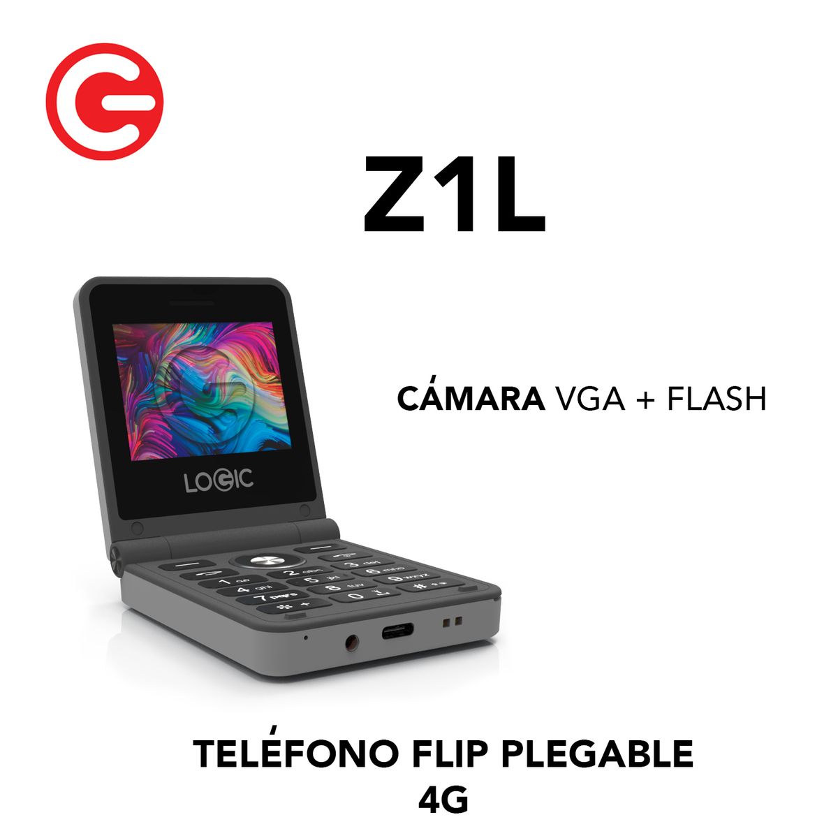 LOGIC - CELULAR LOGIC Z1L TELÉFONO FLIP 4G COLOR NEGRO