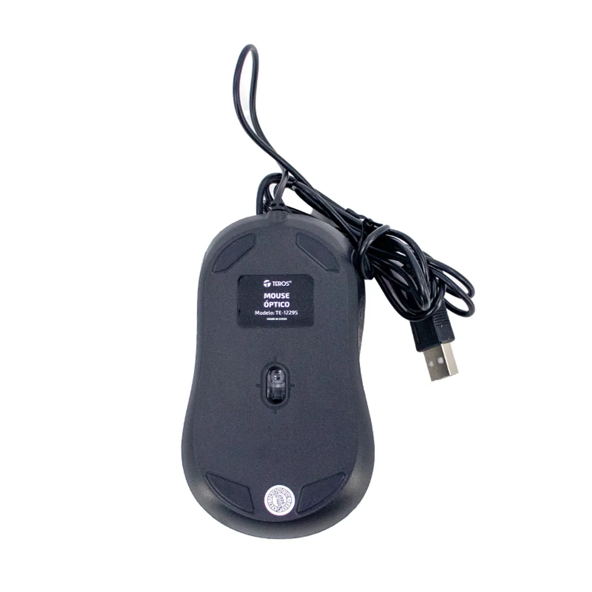 TEROS - Mouse óptico TEROS TE-1229S, USB, 4 botones, negro