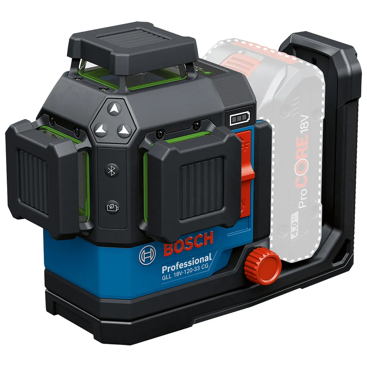 BOSCH - Nivel Láser Verde 35 Metros Bosch GLL 18V 120-33 CG + Receptor