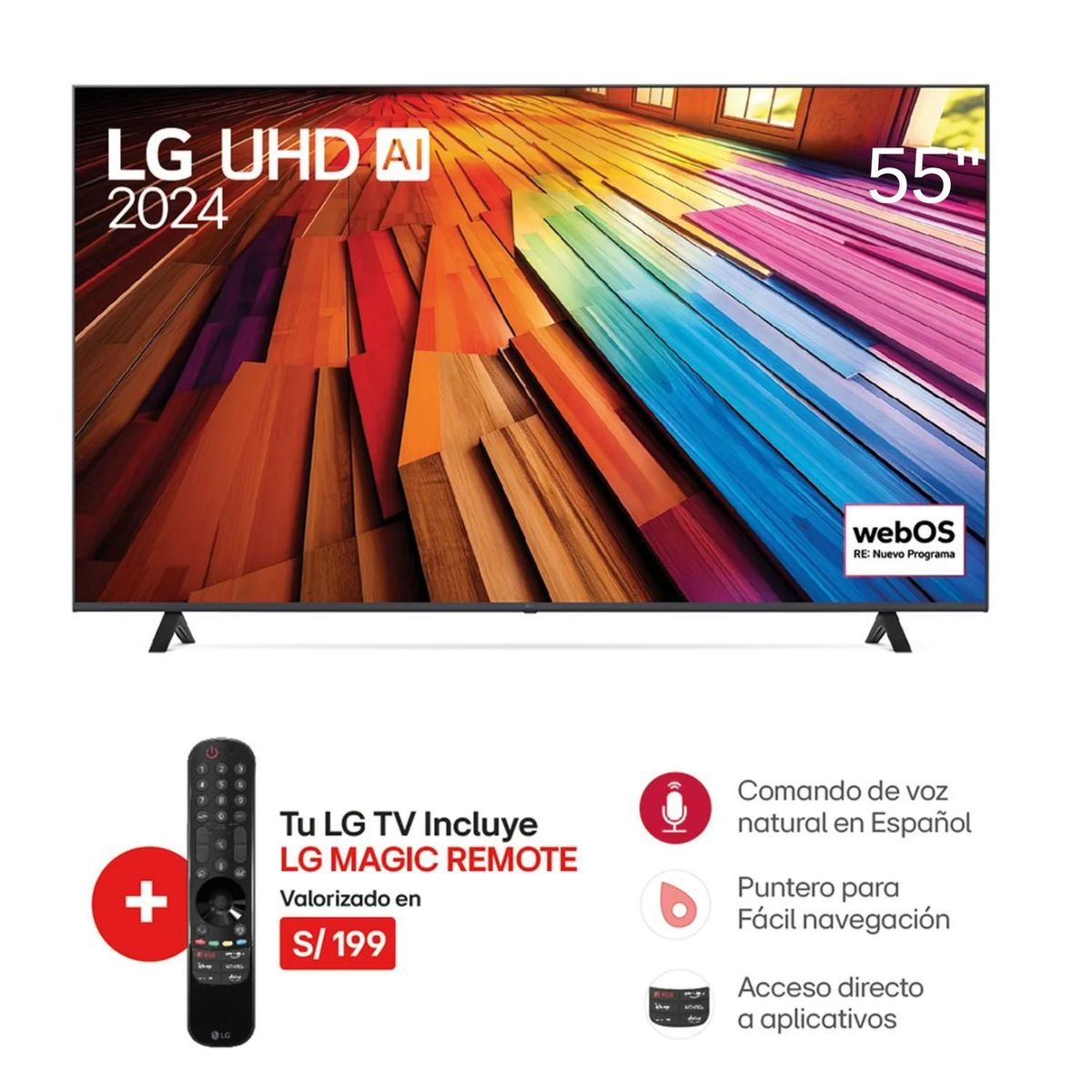 LG - Televisor LG 55 LED UHD 4K Thinq Ai 55UT8050PSB
