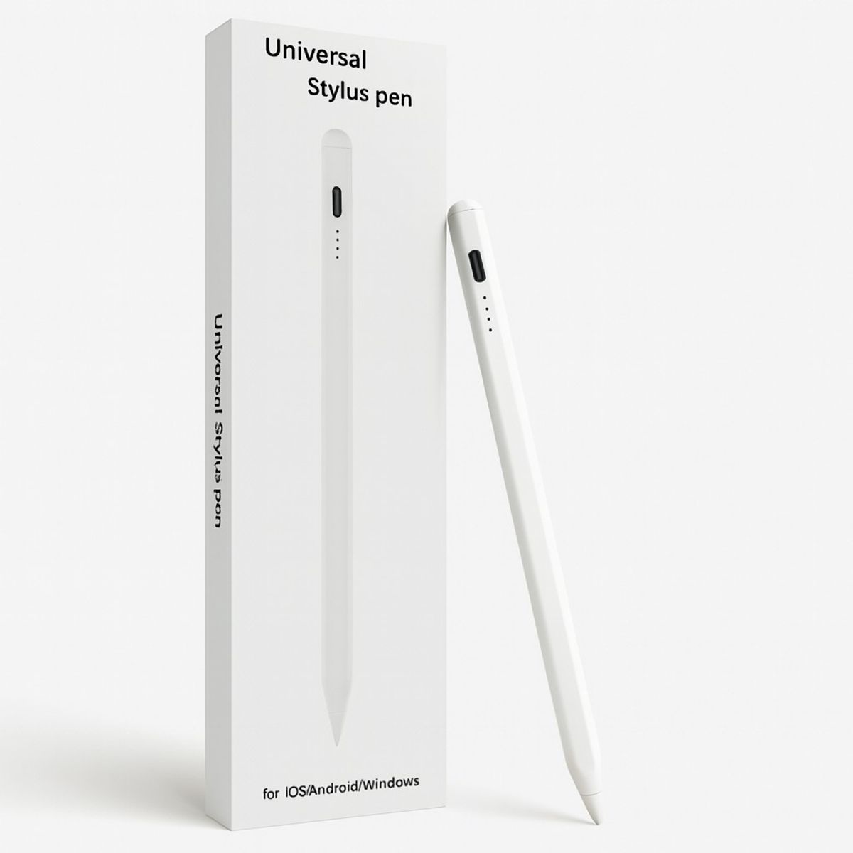 GENERICO - Stylus Pen Blanco Premium Recargable Compatibilidad Universal con iPad y Tablets Punta Precisa