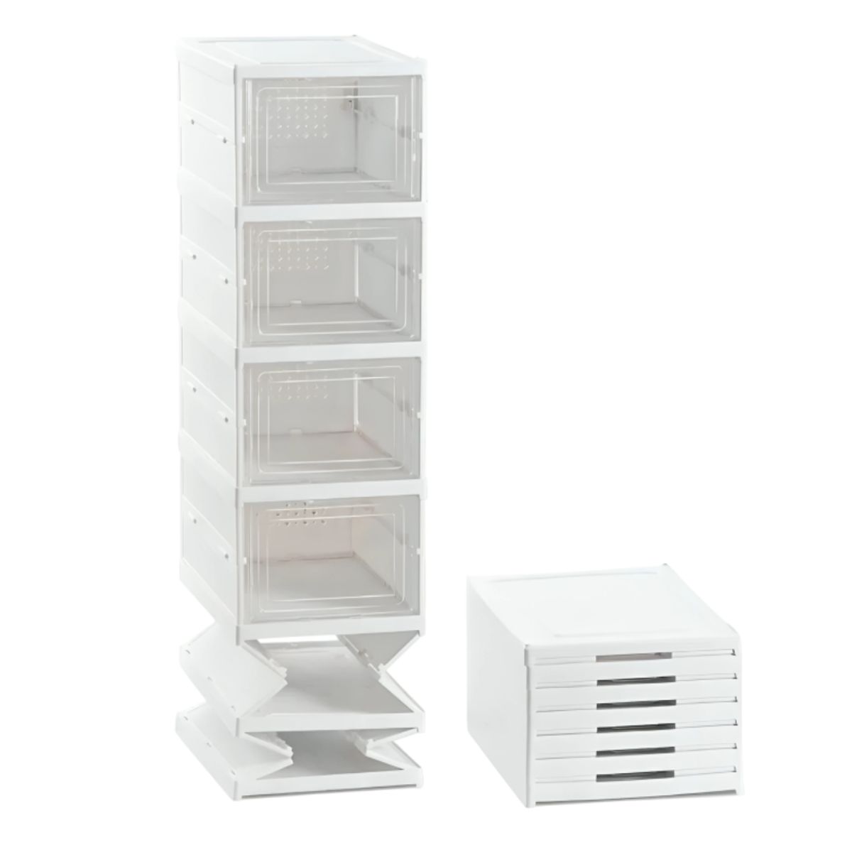 GENERICO - Organizador Zapatera de Acrílico de 6 Niveles Plegable con puertas