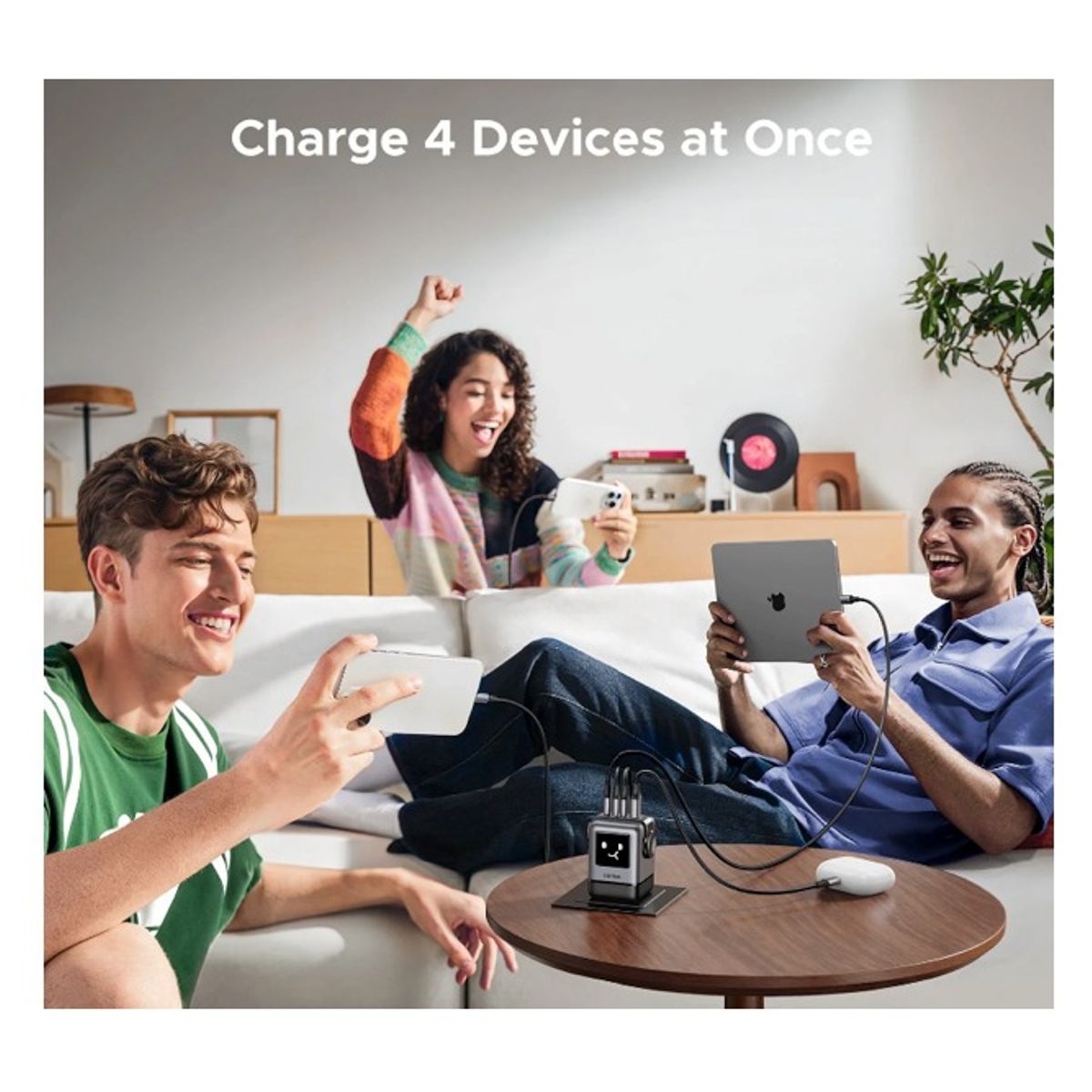 UGREEN - Cargador Robot 100W Original Ugreen de 4 entradas