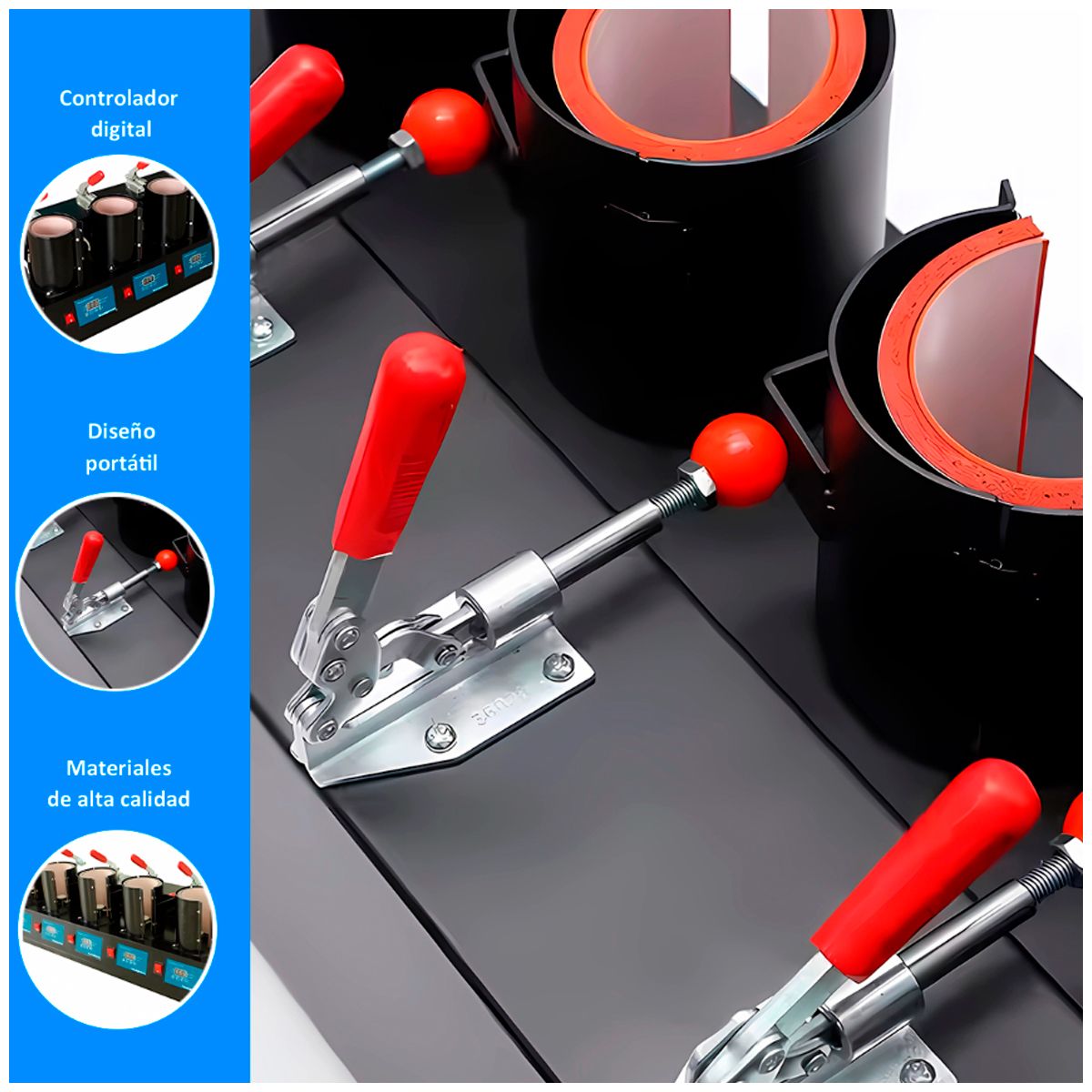 GENERICO - MÁQUINA TAZA DE SUBLIMINACIÓN 5 EN 1 NEGRO