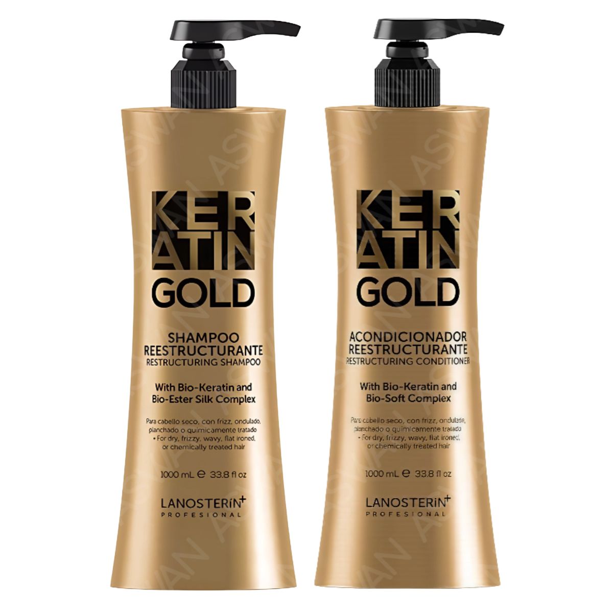 GENERICO - Kit Keratin Gold Shampoo 1000 ml + Acondicionador 1000 ml