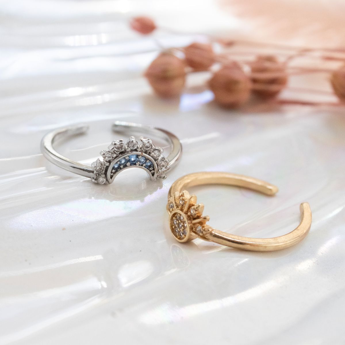 CLEO JOYAS & ACCESORIOS - Set Anillos Sol y Luna