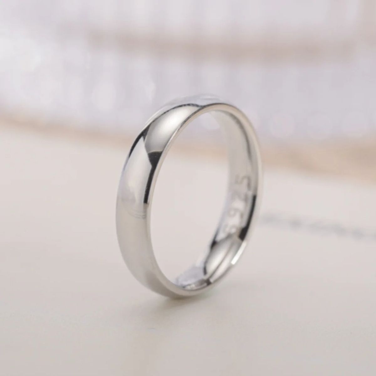 GENERICO - Anillo Media Caña Mujer compromiso san valentin Acero Inoxidable