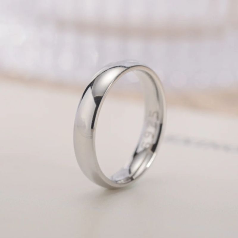 GENERICO - Anillo Media Caña Mujer compromiso san valentin Acero Inoxidable