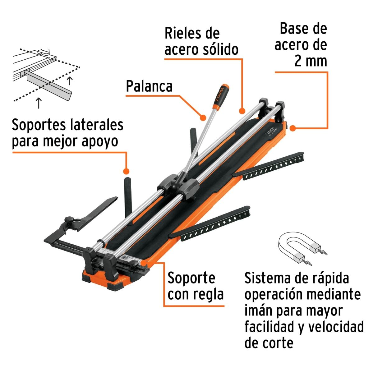 Truper - Cortapisos de mayólica 40" 102 cm gran formato c/maletín Expert Truper