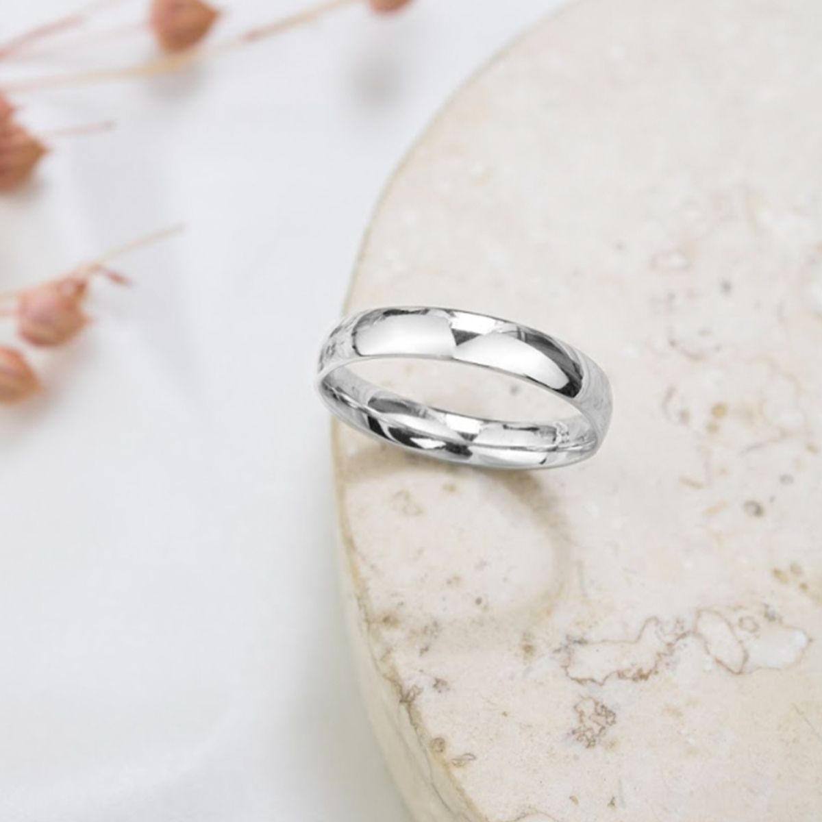 CLEO JOYAS & ACCESORIOS - Anillo Aro Liso 950  Plateado Plata