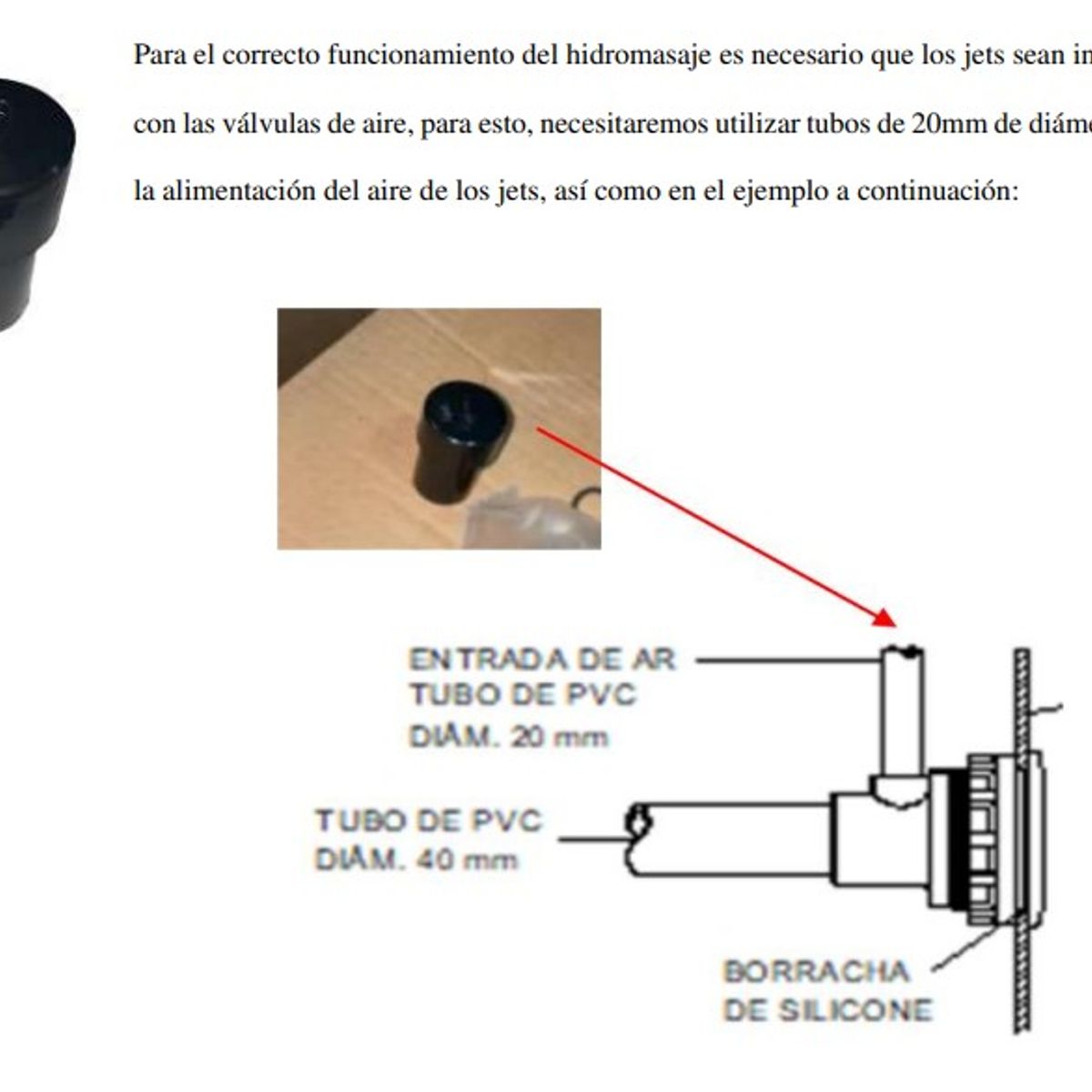 GENERICO - Válvula Check de Aire Jacuzzi