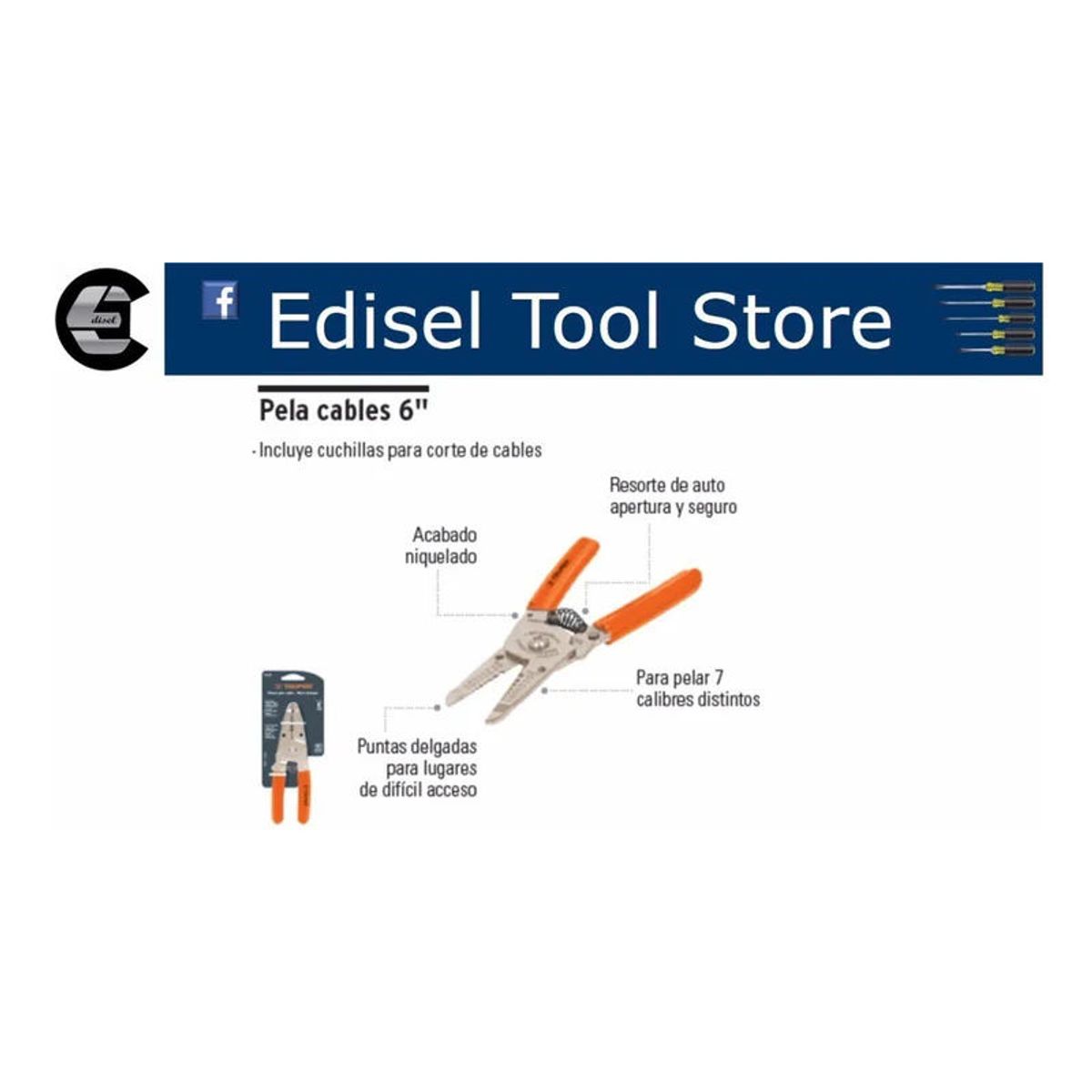 TRUPER - Pinza Pela Cable De 6 Pulgadas  Truper