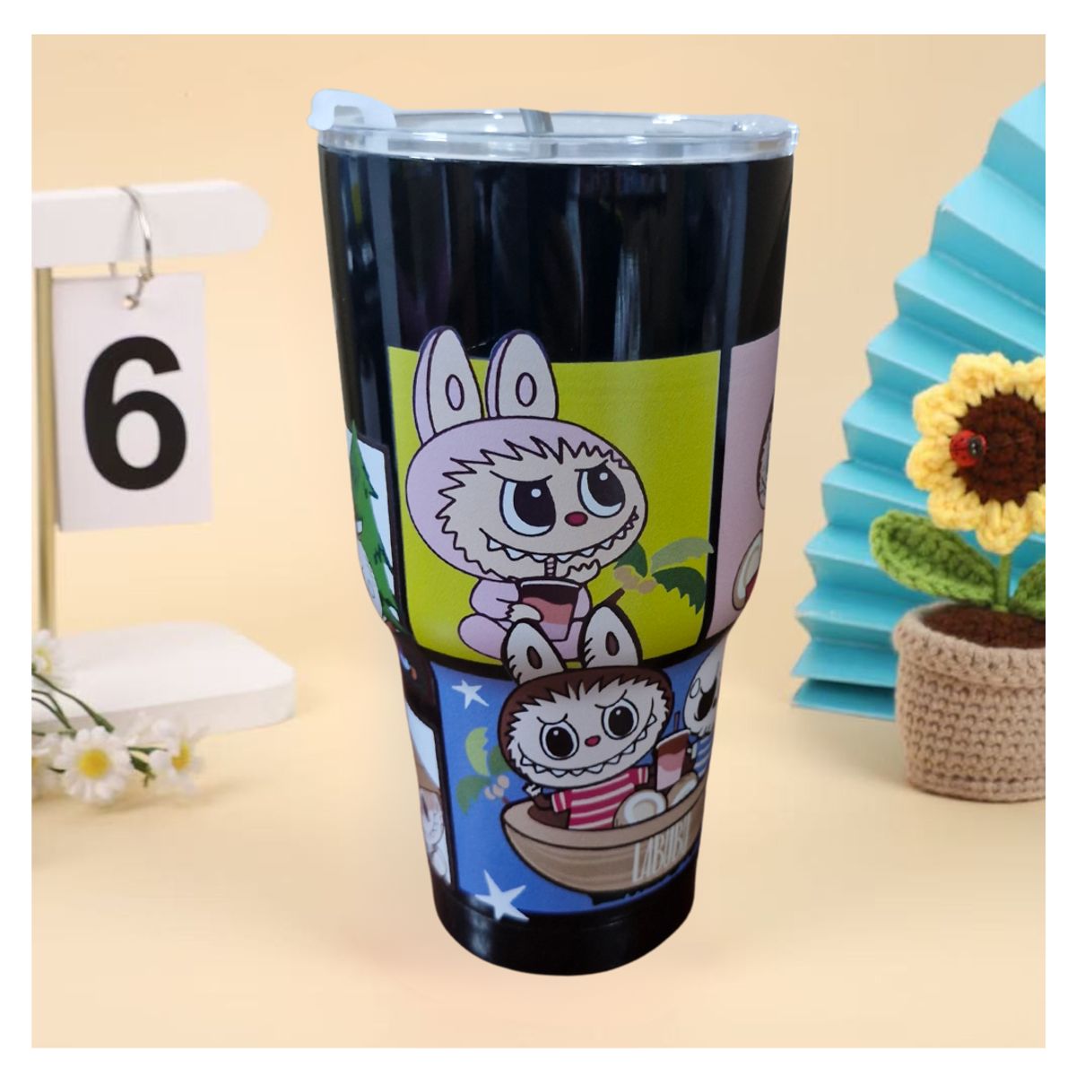 GENERICO - Vaso Térmico Escolar Personalizado Negro de 1LT