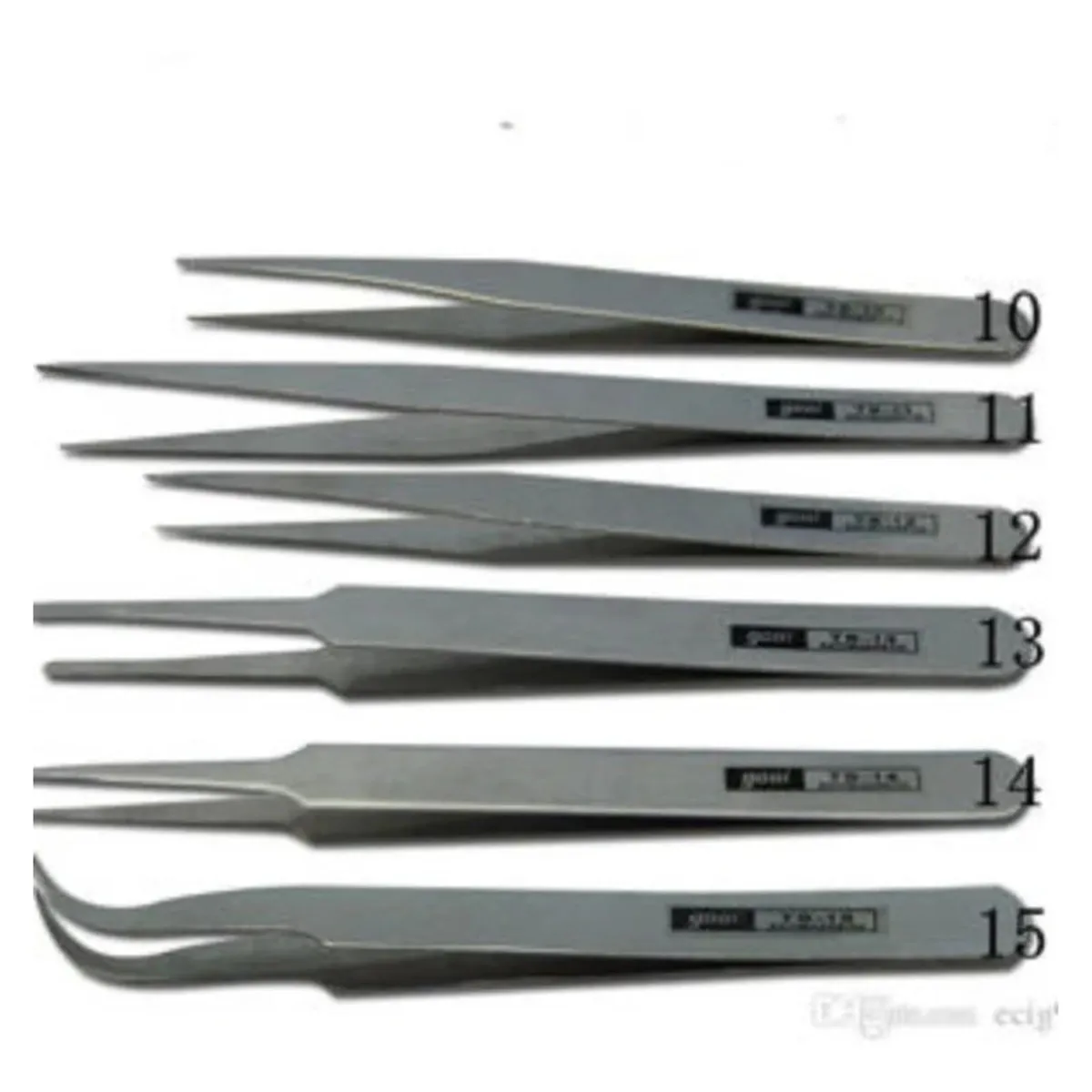 GOOT - Pinzas Antiestáticas Acero Inox 8pzs Ts-10 - Ts-17 Goot