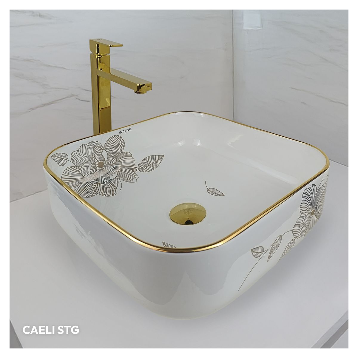 STONE - LLAVE PLAVATORIO MINIMALISTA CAELI STG-01 GOLDEN STONE
