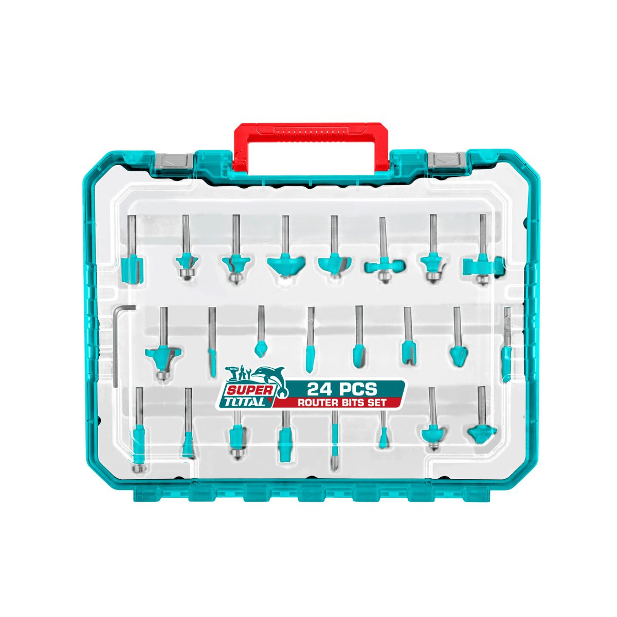 TOTAL TOOLS - Juego De Fresas 6mm 24 Piezas para Ruteadora Tacsr12406 Total