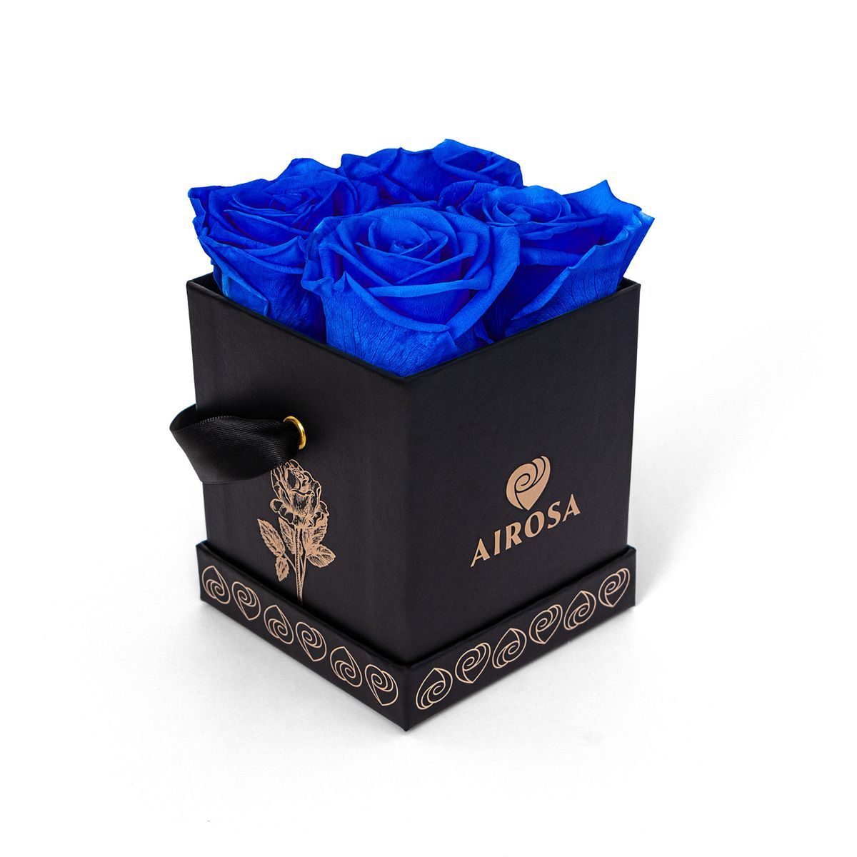 AIROSA - Box Premium con 4 Rosas Azules Preservadas – Colección Aura Eternas