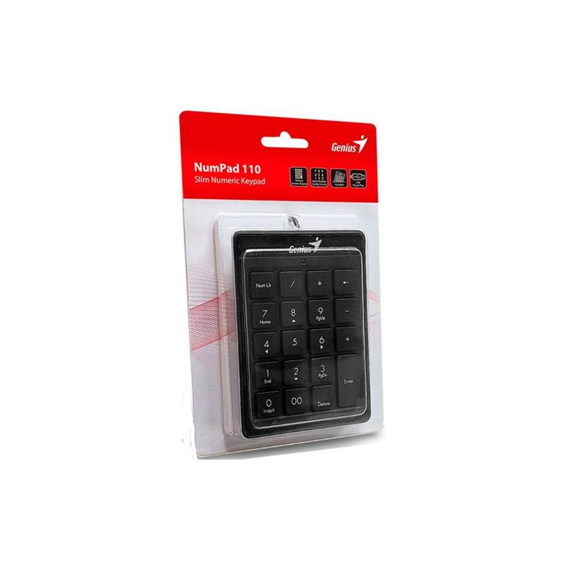 GENIUS - TECLADO NUMERICO GENIUS NUMPAD 110 USB CHOCOLATE KEYS BLACK