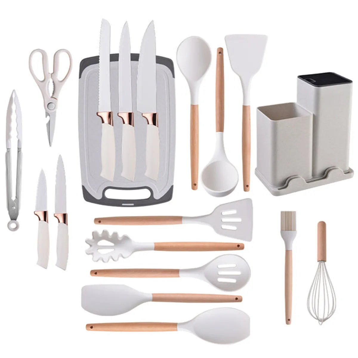 PIA COPELLO STORE - Juego de 19 utensilios de cocina - Blanco