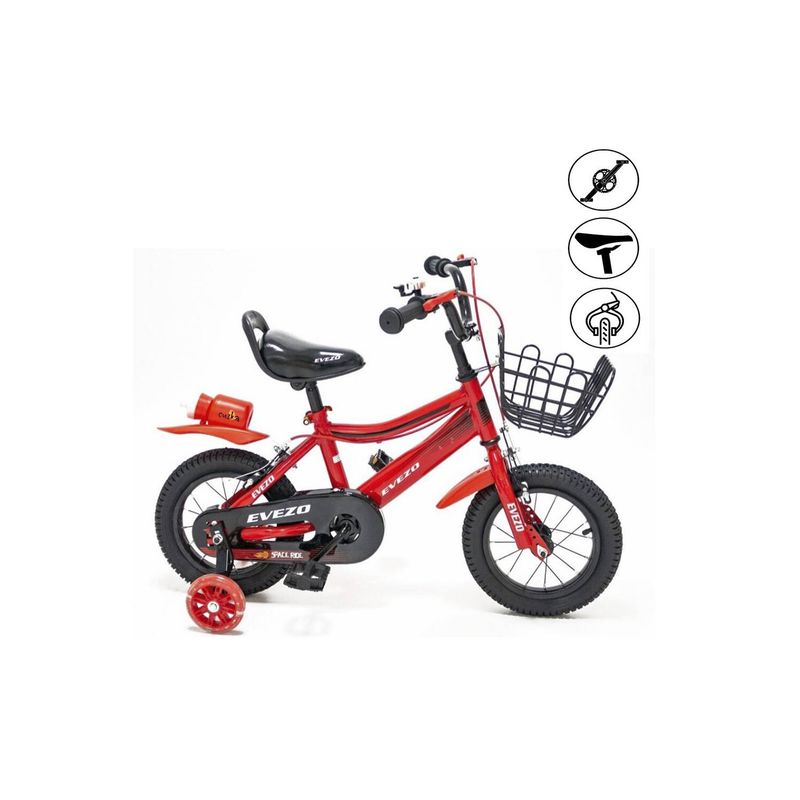 EVEZO - Bicicleta Montañera Aro 12  para Niños «DOCE» Red