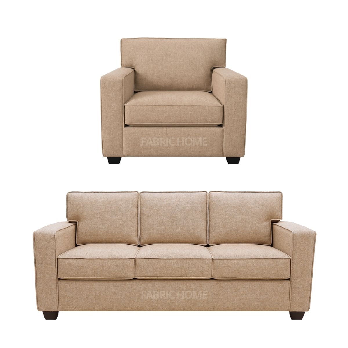 GENERICO - Juego de Sala Reims 3-1 - Beige Oscuro