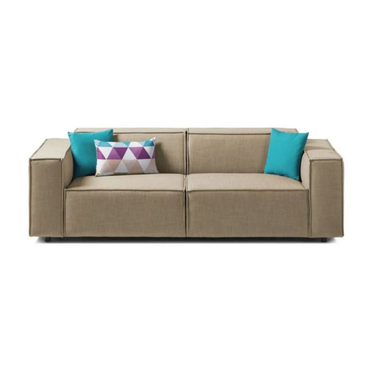 GENERICO - Juego de Sala Vitoriano 2-1 - Beige Oscuro