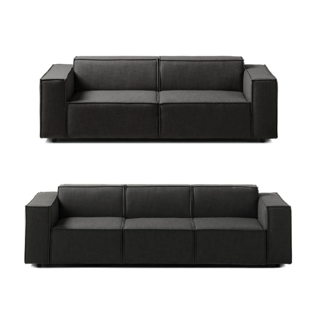 GENERICO - Juego de Sala Vitoriano 3-2 - Gris Oscuro