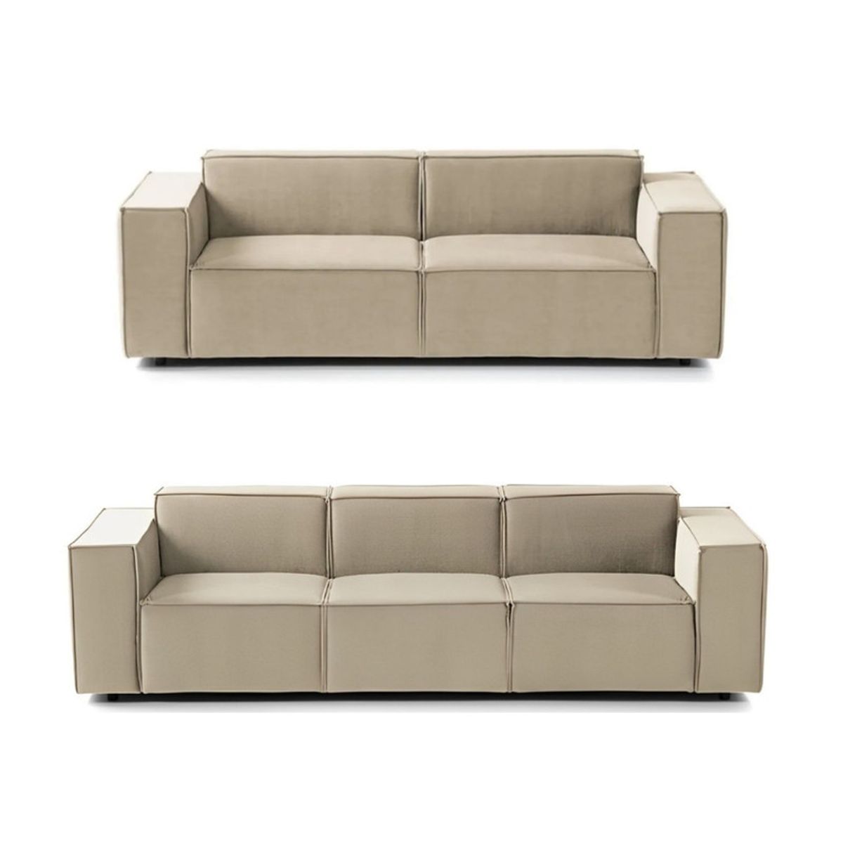 GENERICO - Juego de Sala Vitoriano 3-2 - Beige Claro