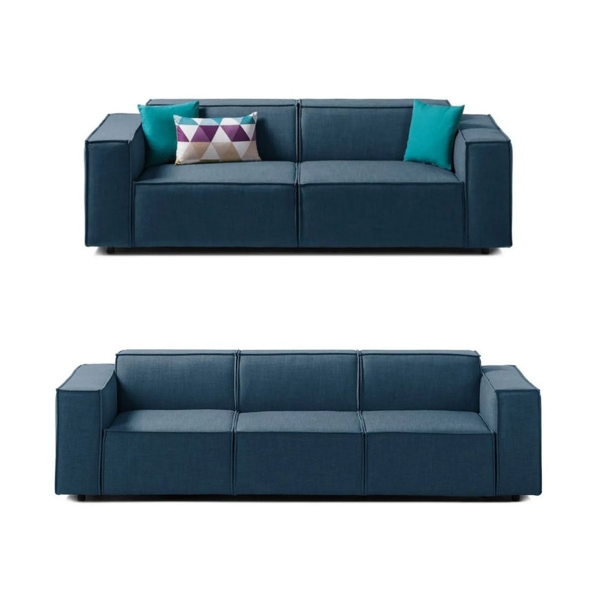 GENERICO - Juego de Sala Vitoriano 3-2 - Azul Claro