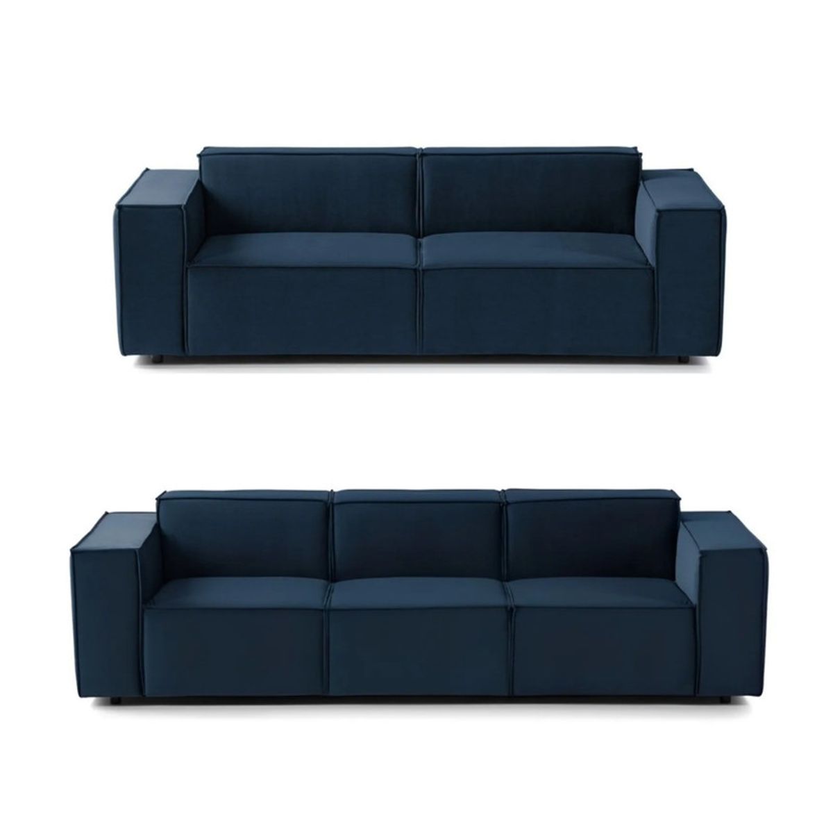 GENERICO - Juego de Sala Vitoriano 3-2 - Azul Oscuro