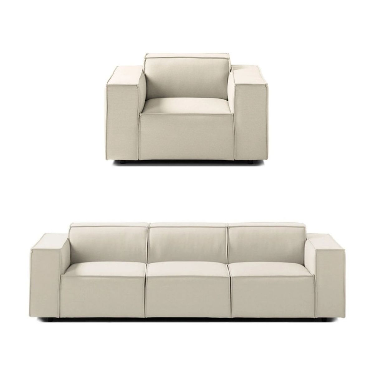 GENERICO - Juego de Sala Vitoriano 3-1 - Blanco