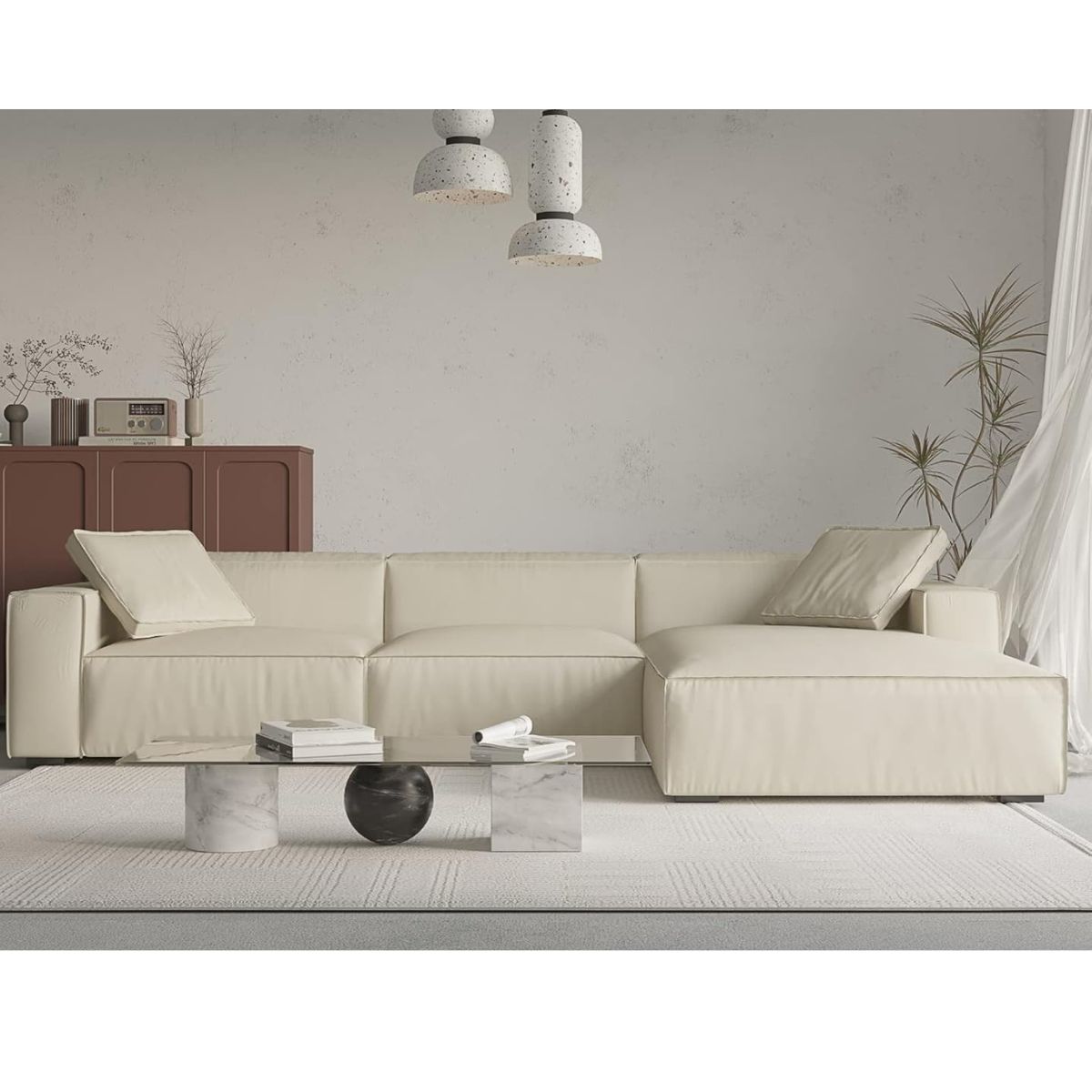 GENERICO - Sofá Seccional Modelo LUHAN color beigh